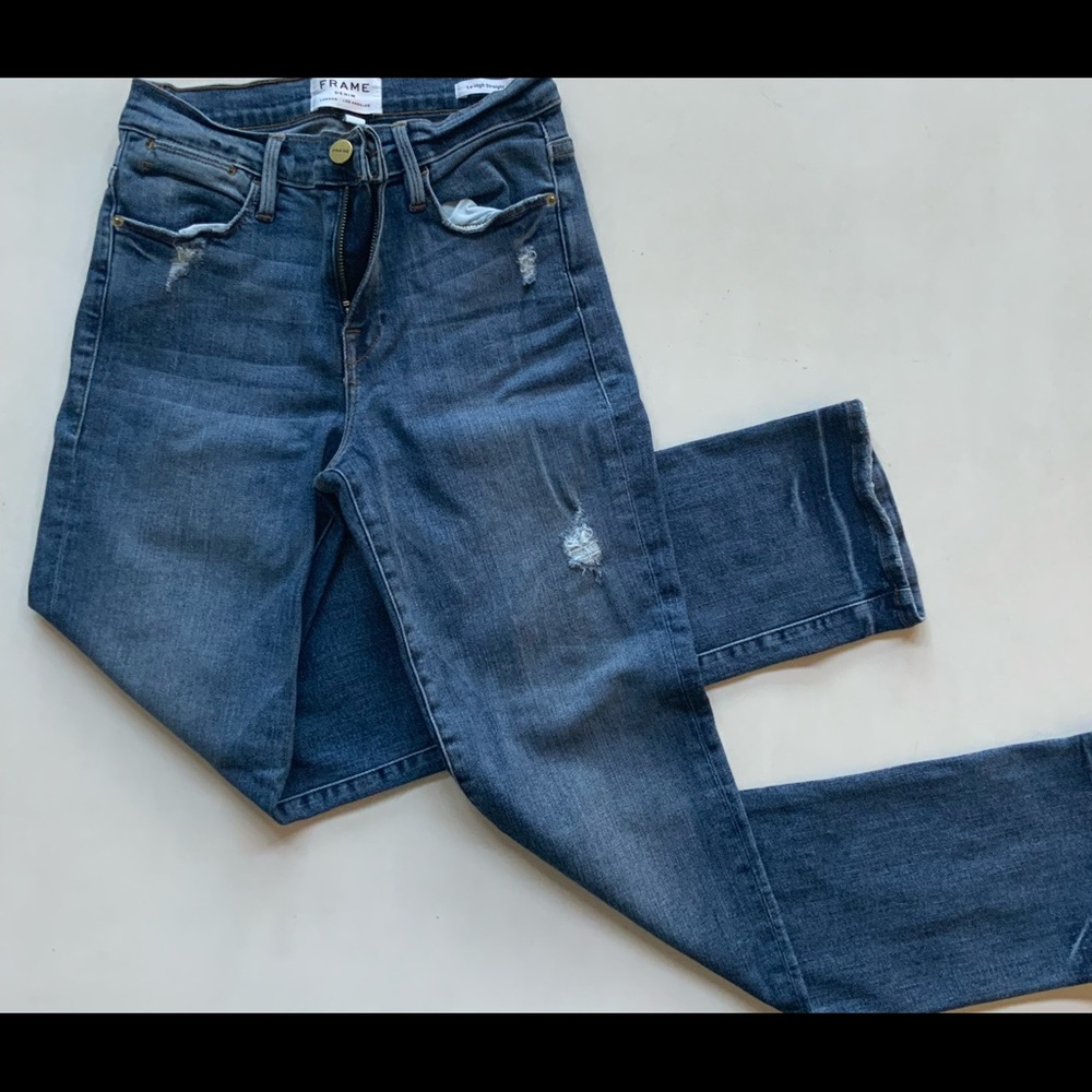 Frame Jeans Distressed Le High Straight Size 25
